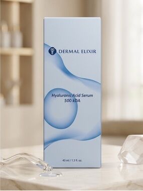 Dermal Elixir Hyaluronic Acid Serum 500 kDA NIB Retail $40
